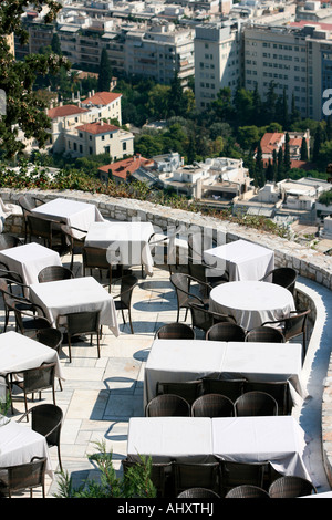 La ville d'athènes vue depuis le restaurant de lycabetus hill Banque D'Images