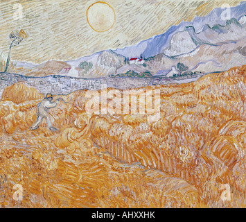 'Fine Arts, Vincent van Gogh, (1853 - 1890), peinture, 'La moisson', 1889, Folkwang museum, Essen, historique, historique, Eur Banque D'Images