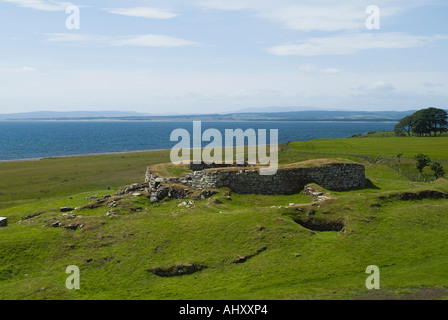 Dh CARN LIATH Sutherland à l'âge de fer Broch tour de défense en pierre sèche Banque D'Images