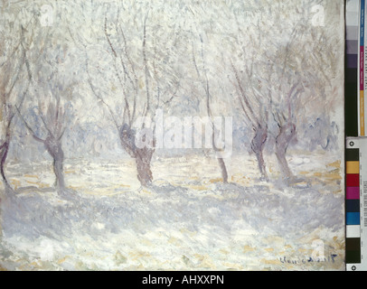 Beaux-arts, Monet Claude (1840 - 1926), peinture, paysage d'hiver, Musée d'Art de Göteborg, la neige, le froid, les arbres, l'anglais, Fran Banque D'Images