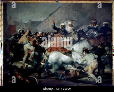'Fine Arts, Goya y Lucientes, Francisco Jose de, (1746 - 1828), peinture, "le deuxième de mai 1808 - la charge des Mamelouks Banque D'Images