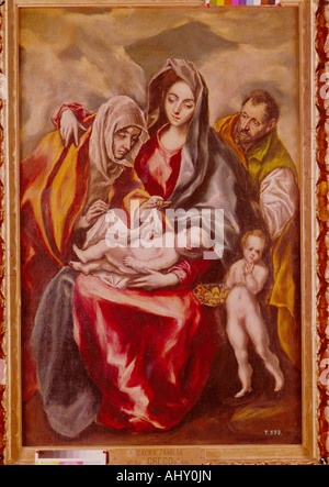 'Fine Arts, El Greco, Domenikos Theotokopoulos, effectivement, (1541 - 1614), peinture, "la Sainte Famille", 1594 - 1604, huile sur en toile enduite Banque D'Images