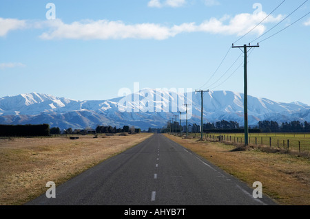 Quatre Pics Éventail et Blue Mountain près de Geraldine Milieu canterbury ile sud Nouvelle Zelande Banque D'Images