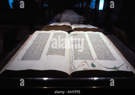 L'affichage original Bible de Gutenberg bibliothèque Beinecke de l'université de Yale New Haven Banque D'Images