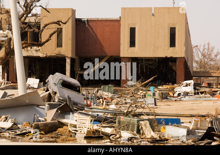 Les dommages de l'ouragan Katrina de Biloxi, Mississippi USA Banque D'Images