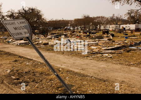 Les dommages de l'ouragan Katrina de Biloxi, Mississippi USA Banque D'Images