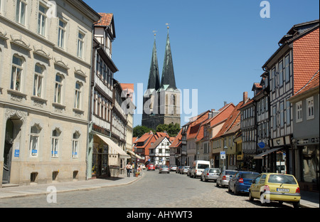 Steet à Quedlinburg, Allemagne de l'Est Banque D'Images