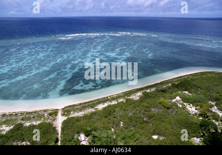 Barrière de corail le long du rivage de l'Île Amédée, Nouvelle Calédonie, Océan Pacifique. Banque D'Images