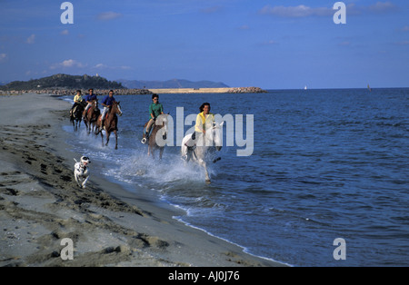 Équitation à cheval Cagliari Sardaigne Italie Banque D'Images
