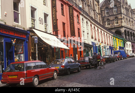 Ecosse Edimbourg Victoria Street restaurant boutique boutique Banque D'Images