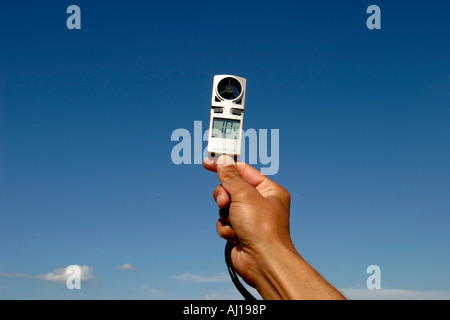 Anémomètre mesure la vitesse du vent Banque D'Images