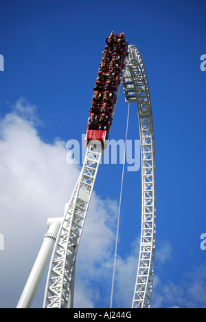 Ride Stealth, Amity Cove, le parc à thème Thorpe Park de Chertsey, Angleterre, Surrey, Royaume-Uni Banque D'Images