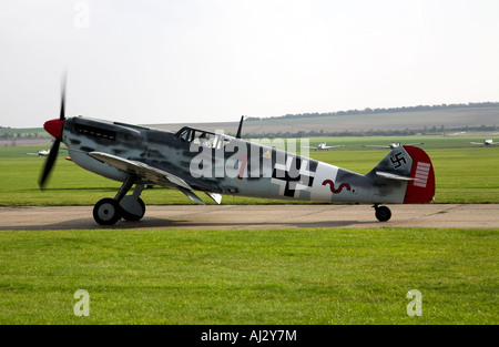 Messerschmitt Me109 à l'Imperial War Museum de Duxford air show, Cambridgeshire Banque D'Images