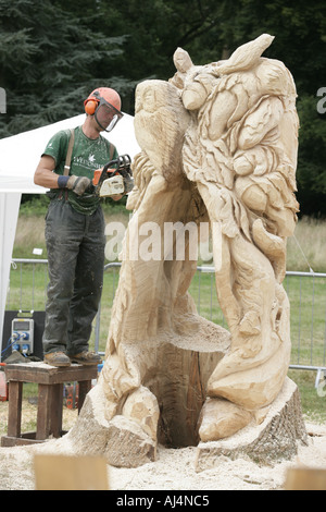 L'art à la tronçonneuse à Westonbirt Arboretum Banque D'Images