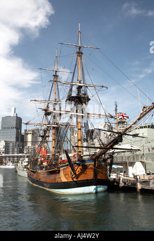 Musée National Maritime navire Endeavour dans Darling Harbour Sydney NSW Australie Nouvelle Galles du Sud Banque D'Images