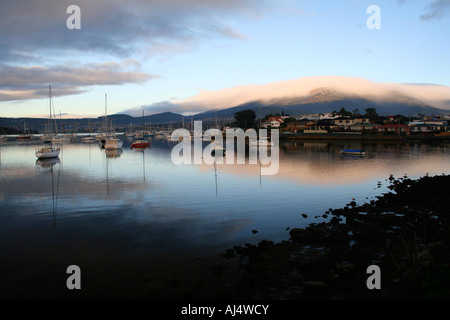 Tôt le matin sur le Mont Wellington, Hobart, Tasmanie Banque D'Images