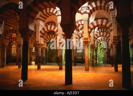 L'intérieur de la mosquée de Cordoue la Mesquita de Cordoba andalousie andalousie espagne Banque D'Images