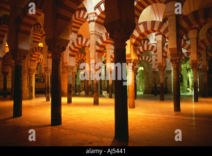 L'intérieur de la mosquée de Cordoue la Mesquita de Cordoba andalousie andalousie espagne Banque D'Images