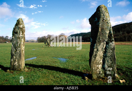 Nether Largie Standing Stones Banque D'Images