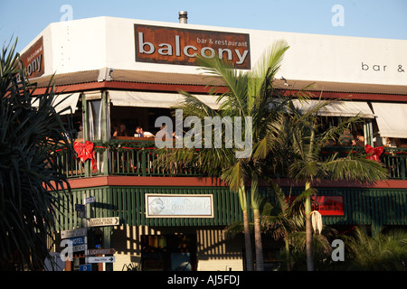 Balcon Bar et le restaurant à Byron Bay NSW Australie Nouvelle Galles du Sud Banque D'Images