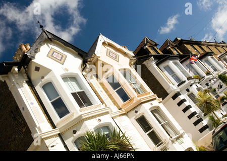 Château de Deal Kent UK Road terrace de propriétés Victoriennes Banque D'Images