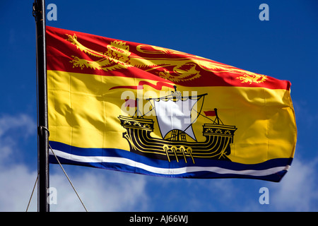 Kent UK drapeau coloré traiter dans le ciel bleu au-dessus de beach hut Banque D'Images