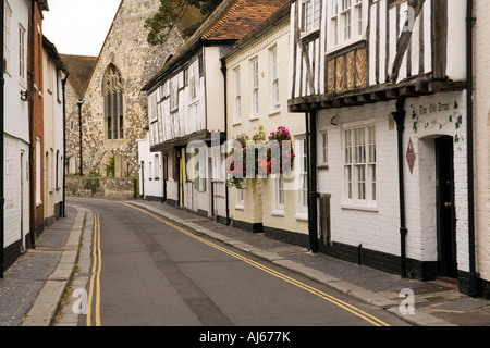 Sandwich Kent UK La rue de l'église St Marys maisons à colombage médiévales Banque D'Images