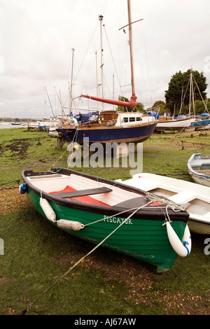 Dell Quay West Sussex Chichester bateaux amarrés à marée basse Banque D'Images