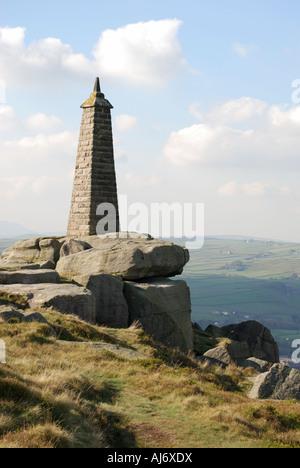 Wainman's Pinnacle sur Earls Crag dans le Yorkshire Dales construit autour de 1815 par Richard Wainman Banque D'Images