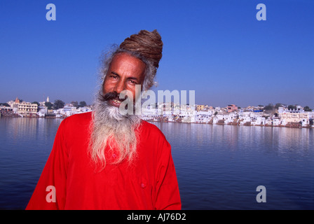 L'Inde, Rajasthan, pèlerin au cours de l'assemblée annuelle de la sainte pèlerinage hindou lac Pushkar Banque D'Images