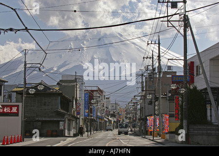 Mt. Vue de la ville de Fuji-Yoshida Fuji Japon Yamanashi Banque D'Images