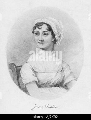 Jane Austen, auteur anglais, au début du xixe siècle. Artiste : Inconnu Banque D'Images