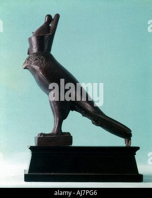 Statue en bronze du dieu égyptien Horus, 26e (Lien) Dynastie, l'Égypte ancienne, 664-525BC. Artiste : Inconnu Banque D'Images