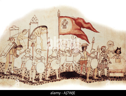 Hernandez Cortes, conquistador Espagnol, xvie siècle. Artiste : Inconnu Banque D'Images