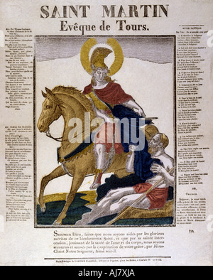 St Martin de Tours, 4e siècle (19ème siècle). Artiste : Anon Banque D'Images