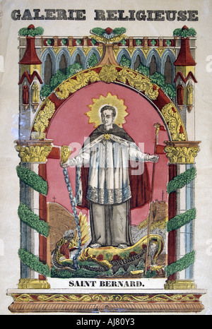 Saint Bernard de Clairvaux, 19e siècle. Artiste : Anon Banque D'Images