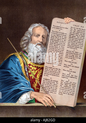 Moïse avec les Dix Commandements, milieu du 19ème siècle. Artiste : Inconnu Banque D'Images