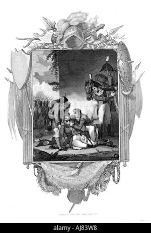 La mort du Lieutenant-général Sir John Moore, soldat britannique, la Coruna, Espagne, 1809. Artiste : Inconnu Banque D'Images