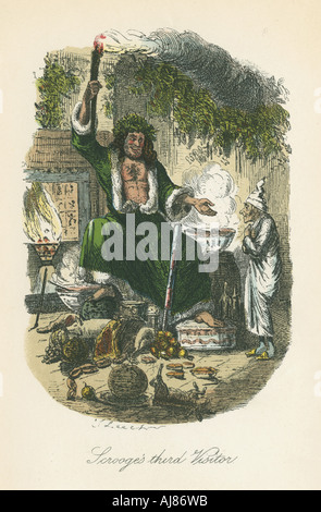 Scène d'un conte de Noël de Charles Dickens, 1843. Artiste : John Leech Banque D'Images