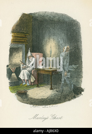 Scène d'un conte de Noël de Charles Dickens, 1843. Artiste : John Leech Banque D'Images