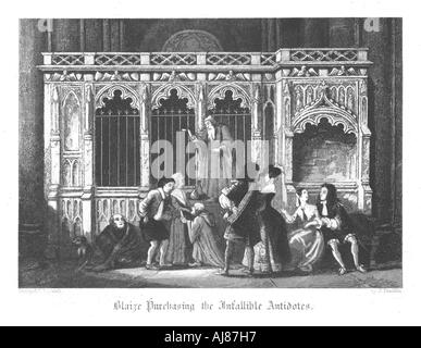 Scène du Vieux St Paul's par William Harrison Ainsworth, 1855. Artiste : John Franklin Banque D'Images