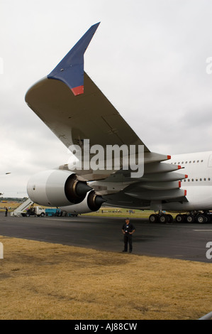 Aile d'Airbus A380 d'Airbus avec Rolls-Royce Trent 900 moteurs à réaction Banque D'Images