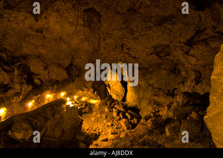 Grotte appelée la Gorge du Diable dans les gorges de Trigrad, Rhodopes, Bulgarie Banque D'Images