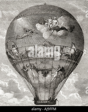 Ballon le Flesselles, frères Montgolfier. Banque D'Images