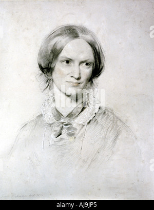 Charlotte Bronte, romancier anglais, 1850. Artiste : George Richmond Banque D'Images
