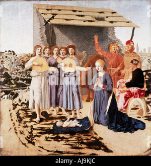 'La Nativité', 1470-1475. Artiste : Piero della Francesca Banque D'Images