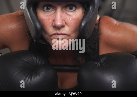 Portrait de femme Boxer Banque D'Images