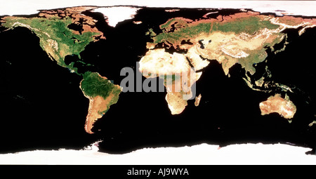 Photomosaïque de la terre sans couverture nuageuse. Artiste : Inconnu Banque D'Images