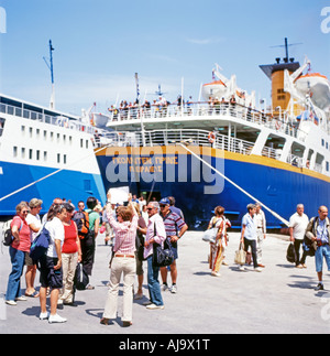 Santorin Grèce du débarquement des passagers Banque D'Images