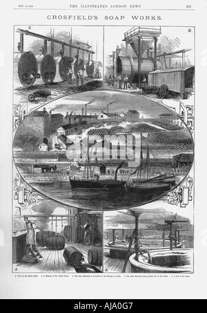 Joseph Crosfield & Son's fabrique de savon à la carrière bancaire, Warrington, Cheshire, 1886. Artiste : Inconnu Banque D'Images